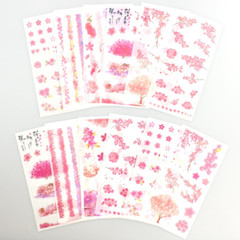 (Pack of 2) Romantic Cherry Flower Stickers for Scrapbooking – Japanese Pink Che