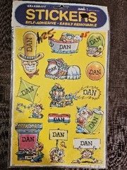 Vtg 1983 DAN Celebrity Stickers Sealed Mark I Name Stickers S530