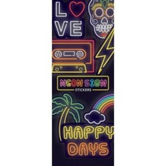 Set of 15 Neon Signs Vending Stickers, full set of 15 stickers, no duplicates