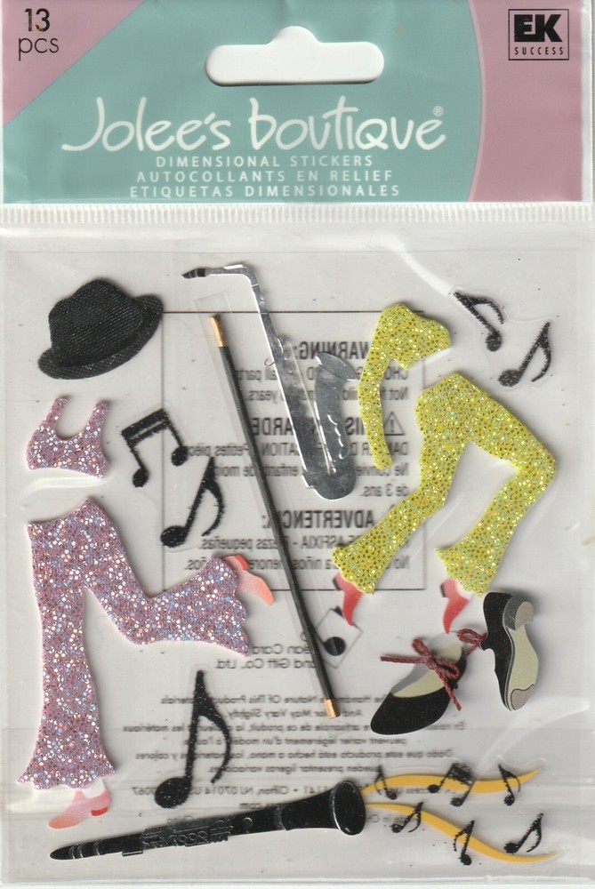 Jolee’s Boutique 3D Stickers TAP AND JAZZ DANCE MUSIC Theme 79495FAST FREE SHIP!