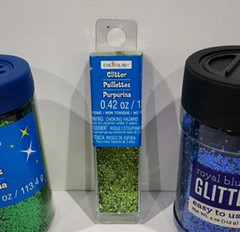 Glitter for Craft Scrapbook Journal 3 Containers Green and Blue