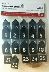 Recollections Christmas Countdown TAG KIT, 26 pcs