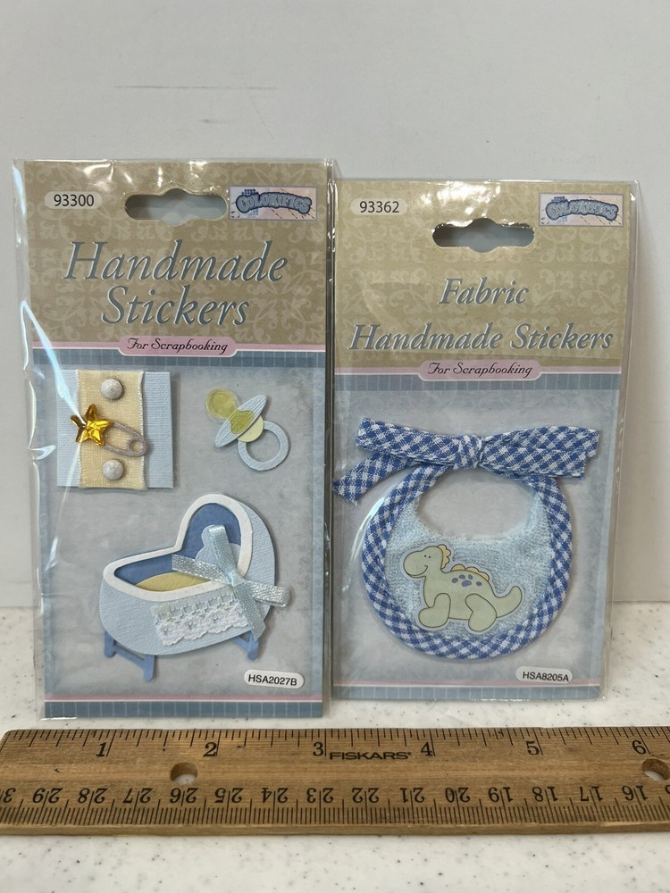 Scrapbooking Crafts Handmade Fabric Stickers, Colorifics, New 2 Packages, 4 pcs