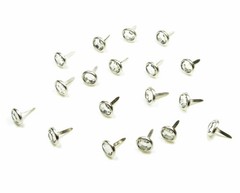 100 PCS Round Clear Crystal Brads 10mm Silver For Crafts And Scrapbooking
