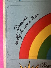 Vintage 80s RAINBOWS Stickers by Paula sun, cloud, star words rainbow stick ons
