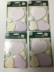 Lot of 4 Vintage Card Connection Self adhesive Embossed Pastel Heart packages