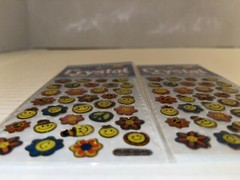 2 Packs Vintage Twin Seven Crystal Emoji Stickers Holographic Puffy Domed