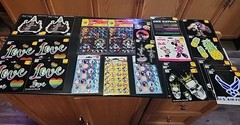 New Sticker Lot of 23 Sheets Skulls, Disney, Love, Air Force, 1980’s Etc..New!
