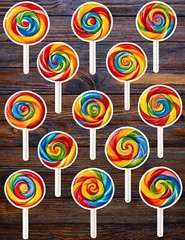 Rainbow Lollipop Die Cut Vinyl Stickers Set Scrapbooking Laptop Waterbottle