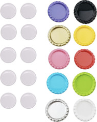 40pcs Clear Round Epoxy Sticker with 40pcs Mixed Colors Flat Bottle Caps for DIY