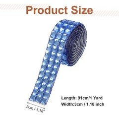1.18 Inch x 1 Yard Crystal Rhinestone Sticker Ribbon Blue