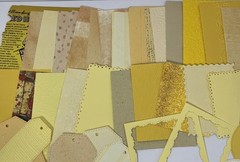 50 Pc Yellow Cream Scrap Paper Pattern Textured Shapes Junk Journal Paper Craft