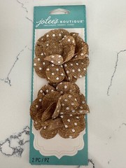 Jolee’s Boutique Embellishments 2PK Polka Dot Burlap Flowers Scrapbooking Crafts