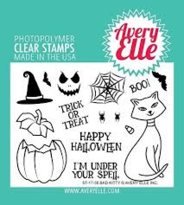 Avery Elle Clear Cling Stamps BAD KITTY Stamps