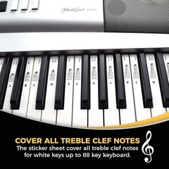Transparent Vinyl Piano Stickers for Easy Note Learning – 52 Removable Labels