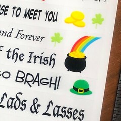 1 Mrs Grossmans Card Captions Ireland Stickers St Patricks Irish Clover Luck