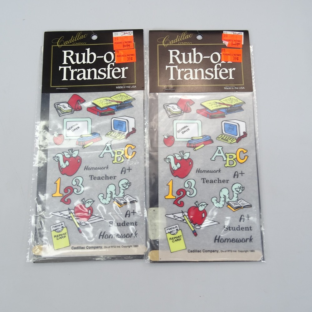 Lot School Days Rub On Transfers Teacher Classroom Computer Cadillac Company Vtg