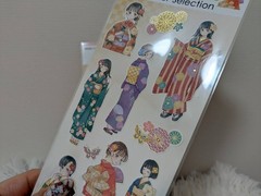 Japanese Kimono Girl Sticker Selection Set Made in Japan Kawaii Decorative Seal