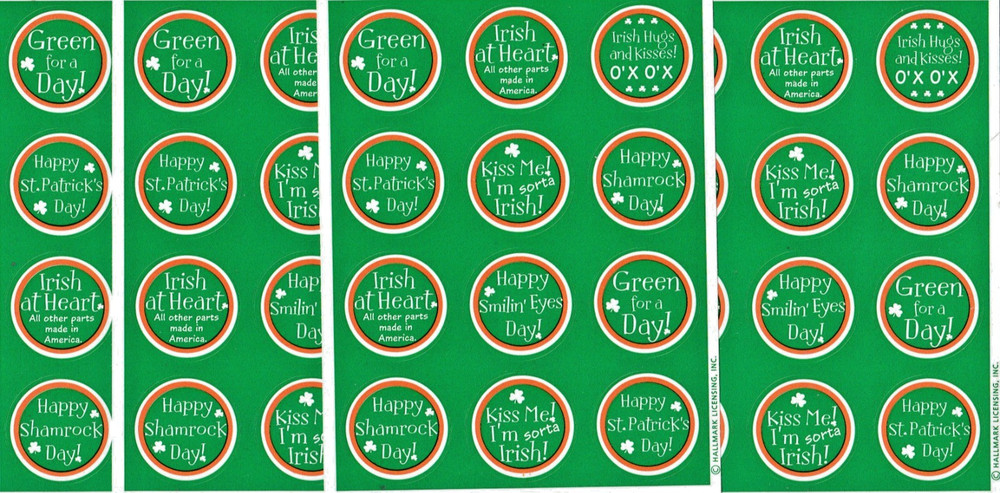 Hallmark/Heartline «Happy St.Patricks Day » Scrapbook Stickers-4 Sheets