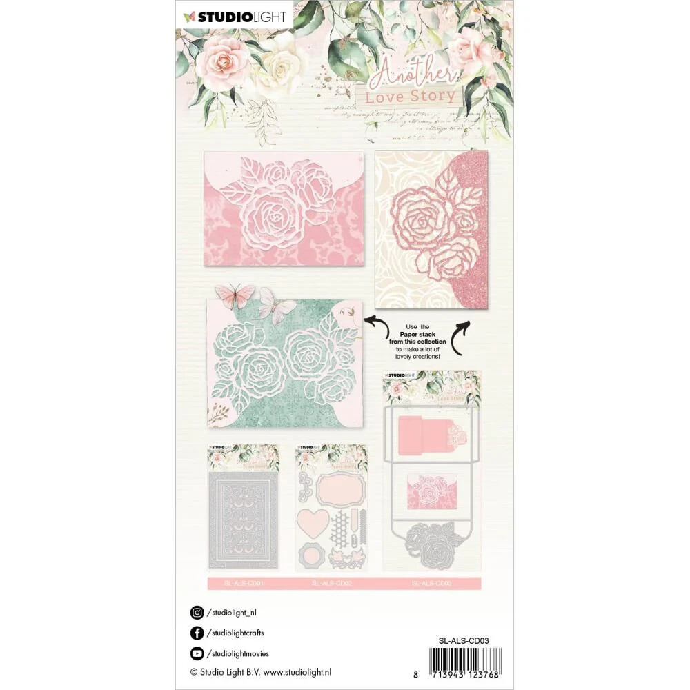 STUDIO LIGHT – METAL CUTTING DIES – ANOTHER LOVE STORY – ROSE ENVELOPE