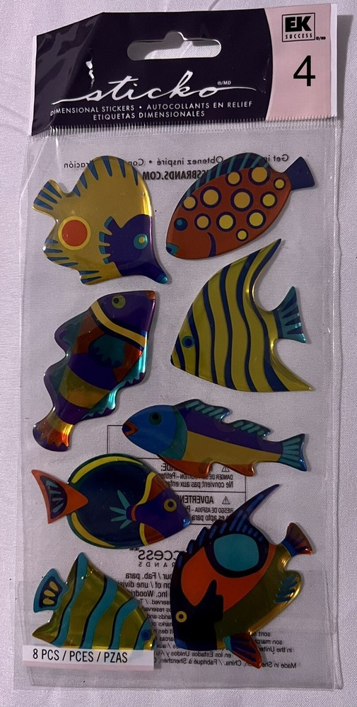 Fish 3 D Metalic sea life stickers