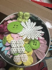 Prima Multicolor Paper/Felt Flower Scrapbooking Embellishments Mixed Lot