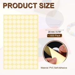 1000 Pcs Clear Circle Stickers, 0.79 Inch Self-Adhesive Clear Round Stickers