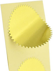 100Pcs Embossing Stickers Blank Metallic Gold Certificate Seals Embossed Foil Sc