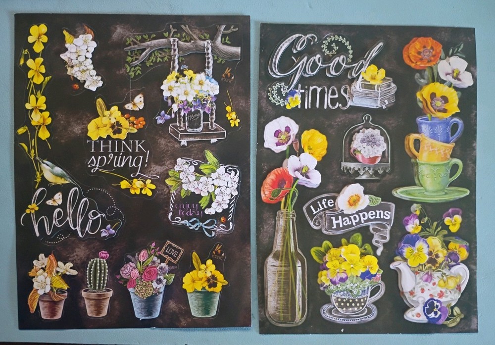 Crafter’s Square Floral Embellishment Stickers – Lot Of 2