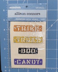 Creative Imaginations Distressed Metal Words Allison Connors NIP – Halloween