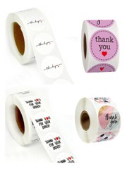 500pcs/Roll 1″ (2.5cm) THANK YOU Stickers – 4 Designs to Choose From!