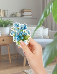 Forget Me Not Bouquet Vinyl Stickers Set Scrapbooking Laptop Water Bottle