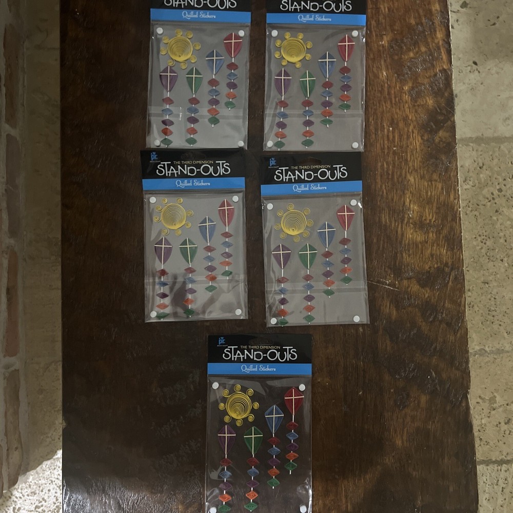 NEW Windy Day / Kites Quilled Stickers: Stand-Outs by Provo Craft Lot Of 5