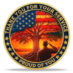 50 Pcs Eagle Veterans Challenge Coins Bulk – Thank You for Your Service Coins w