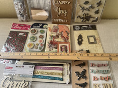 Large Lot Emphera Embellishments, Metal, Wood Paper Book More 12 New