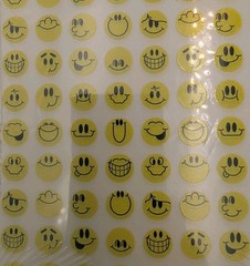 Vintage 1992 Pioneer Mini Yellow Smiley Face Sticker Pack Of 4 Sheets Unopened