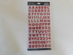 Sticko Alphabet stickers Funhouse Red metallic 89 Pieces