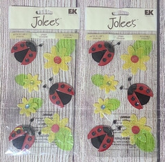 Jolee’s Boutique EK Success Lady Bugs Flowers Epoxy Stickers Crafts New