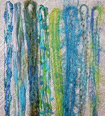 Fiber Art Yarn Journal Scrapbook Mixed Media Gift Wrap 24 Yds «Tide Pool»