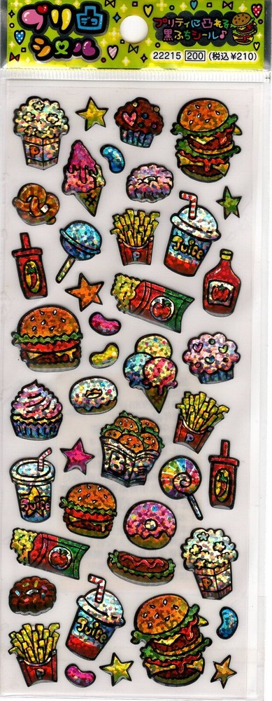 Q-Lia Vintage Junk Food Rare PVC Sticker Sheet