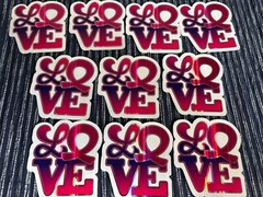 Breast Cancer Awareness Sticker Lot Of 10 “Love” 2-3/4 X 3 Pink Ribbon