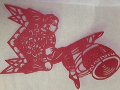 Chinese Asian Art Traditional Card Making Paper-Cuts Girls Red Color LOT 10 PCS