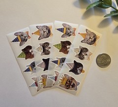 16 Crazy Cat Stickers Silly Feline Stickers Funny Face Cat Stickers Cat Lovers