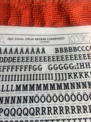 Letraset (3) INSTANT LETTERING Transfer Letters Italia Medium 36pt NICE 1