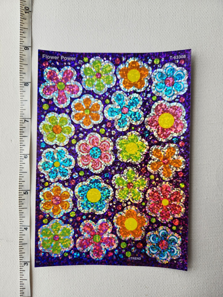 Trend stickers 1 sheet – sparkle flower space school music You Choose!