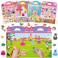Reusable 3D Puffy Stickers for Toddlers & Kids, Dress-Up, Princess, Mermaid, Tra