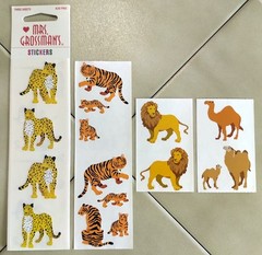 Lot of MRS. GROSSMAN’S Exotic Wildlife Stickers: Lions, Tigers, Woodland Animals