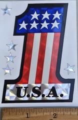 7 Selectra VTG Patriotic American USA Prismatic Flag Stickers, 250th Anniversary