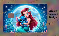 Ariel and Stitch Fan Art Credit Card Decal Visually Impaired Design