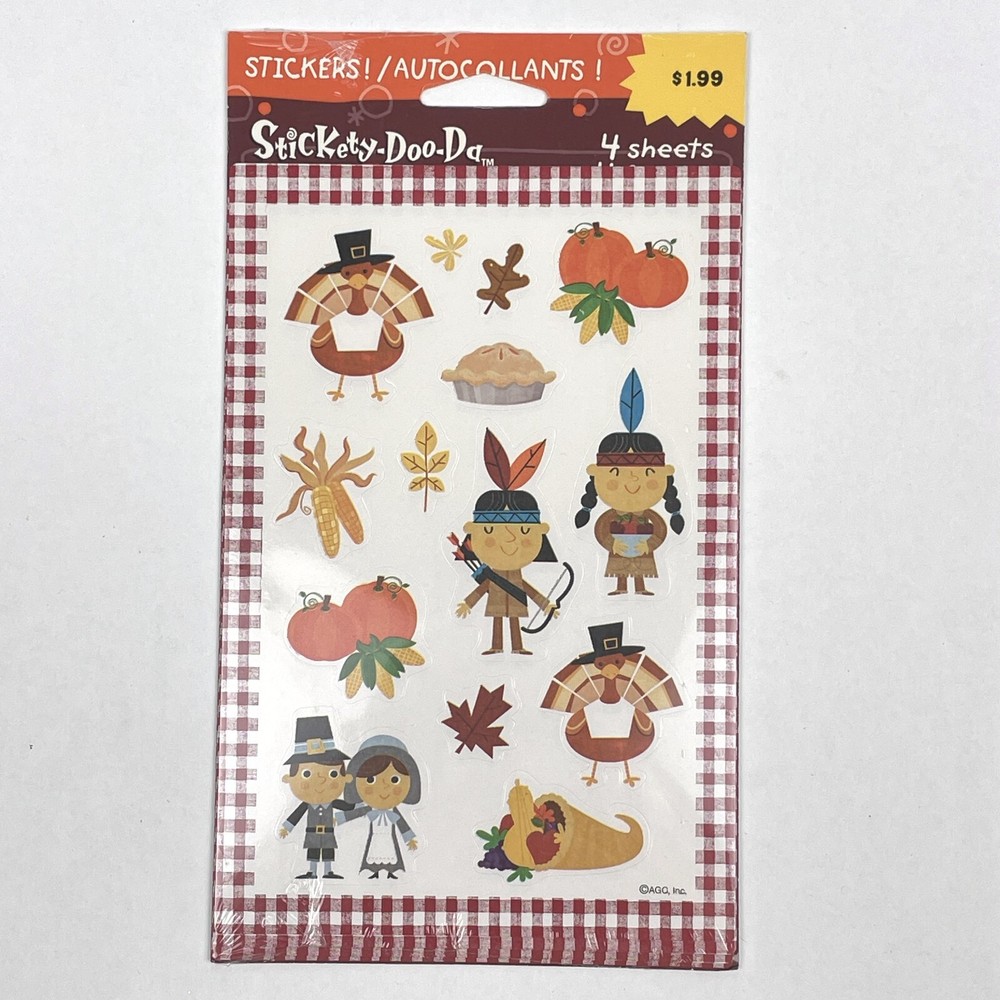 NEW Stickety Doo Da THANKSGIVING HARVEST American Greetings Stickers 4 Sheets